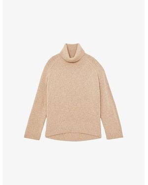 Reiss Brooklyn Roll-Neck Wool And Cashmere-Blend Jumper - Natural