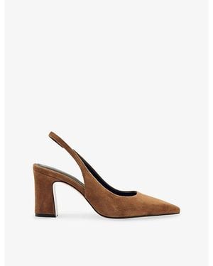 Reiss Lorena Suede Slingback Courts - Brown