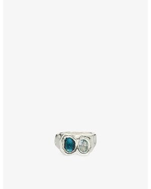 SIMUERO Buzo Sterling- Topaz And Cubic-Zirconia Ring - White