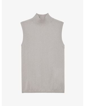 Reiss Evelyn Funnel-Neck Wool Vest - Gray