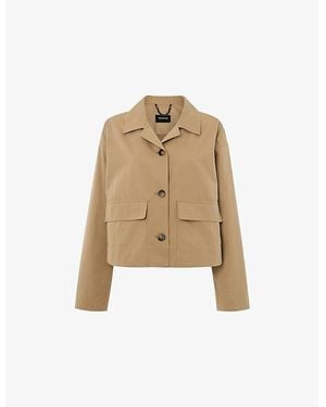 Whistles Cropped Relaxed-Fit Woven Trench Jacket - Natural