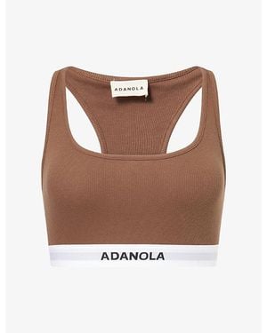 ADANOLA Intimate Racer-Back Cotton-Jersey Bra - Brown