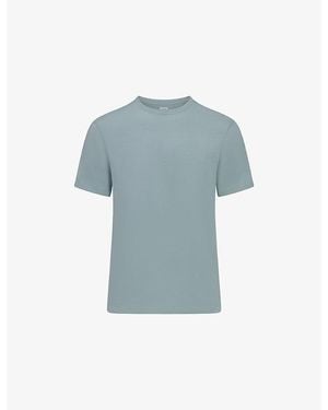 Skims Classic Short-Sleeved Cotton-Jersey T-Shirt - Blue