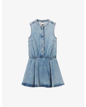 Claudie Pierlot Flared Faded Denim Mini Dress - Blue