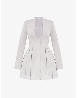 House Of Cb Heiress Scoop-Neck Cotton-Blend Mini Dress - White
