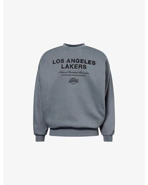 KTZ La Lakers Nba Linear Crew Neck Cotton-Jersey Sweatshirt - Blue