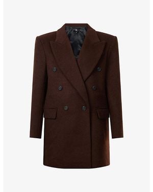 PAIGE Uma Double-Breasted Wool-Blend Coat - Brown
