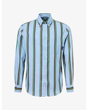 Nicholas Daley Gitman Bros Vintage Stripe Cotton Shirt - Blue