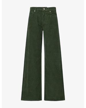 Reformation Cary Low-Rise Slouchy Wide-Leg Denim Jeans - Green