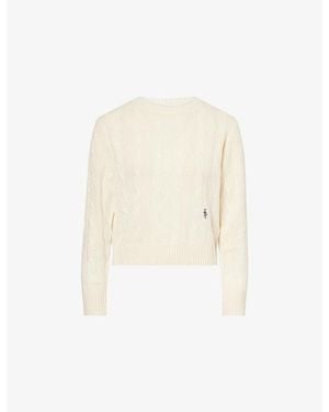 Sporty & Rich Farm Cable-Knit Cashmere-And-Wool Sweater - White