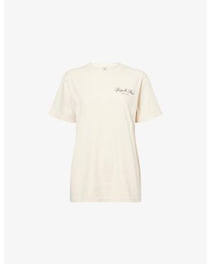 Sporty & Rich Farm Vendome Logo-Print Cotton T-Shirt - Natural