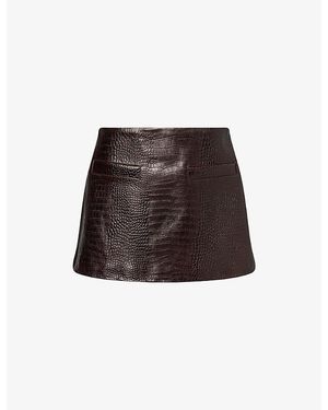 Frankie Shop Rory Croc-Effect Leather Mini Skirt - Brown