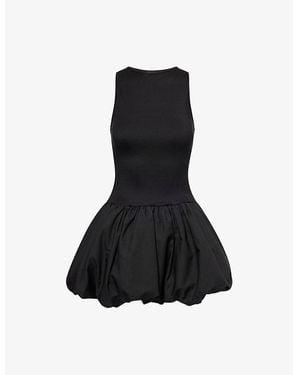 Sister Jane Meadowlark Puffball Woven Mini Dress - Black
