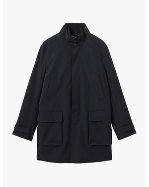 Reiss Player Funnel-Neck Mid-Length Hybrid Coat - Blue