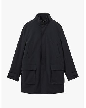 Reiss Player Funnel-Neck Mid-Length Hybrid Coat - Blue