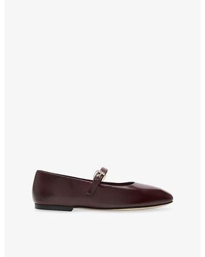 Whistles Mary-Jane Leather Ballet Flats - Brown