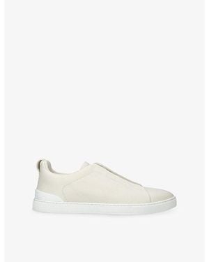 ZEGNA X3 Stitch Leather Trainers - White