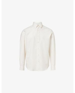 Sunspel Regular-Fit Button-Up Cotton-Blend Shirt - White