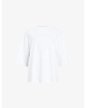 AllSaints Amelie Relaxed-Fit Short-Sleeve Cotton T-Shirt - White