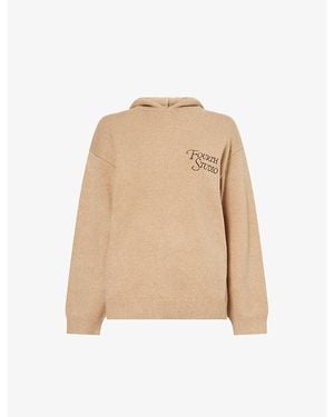 4th & Reckless Jackson Logo-Embroidered Knitted Hoody - Natural