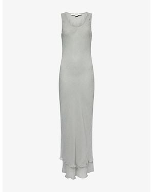 ROTATE BIRGER CHRISTENSEN Emmisa Asymmetric Woven Maxi Dress - Grey