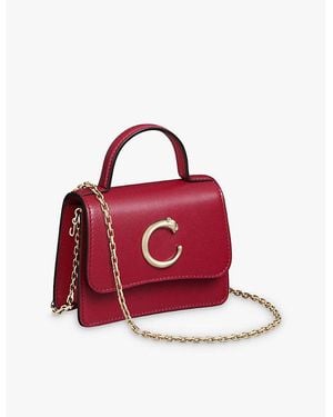 Cartier Panthère De Micro Leather Cross-Body Bag - Red