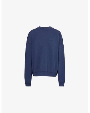 Anine Bing Miles Relaxed-Fit Cotton-Jersey Sweatshirt - Blue