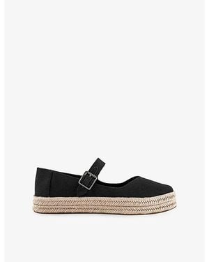 TOMS Carolina Canvas Mary-Jane Espadrilles - Black