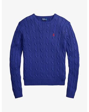 Polo Ralph Lauren Julianna Cable-Knitted Cotton Jumper - Blue