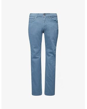 7 For All Mankind The Straight Mid-Rise Cotton-Chino Trousers - Blue