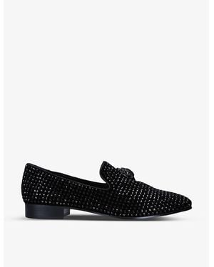Kurt Geiger Ace Studded Suede Loafers - Black