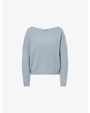 American Vintage Damsville Boat-Neck Wool-Blend Jumper - Blue
