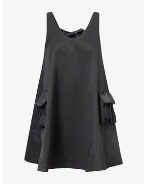 Damson Madder Cairo Swing Cotton-Blend Mini Dress - Black