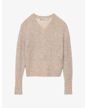 AllSaints Mabel V-Neck Knitted Jumper - Natural