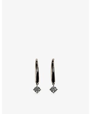 Astrid & Miyu Crystal Charm Sterling- Hook Hoop Earrings - Multicolor