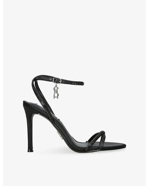 Steve Madden Juniper 486 Satin Heeled Sandals - White