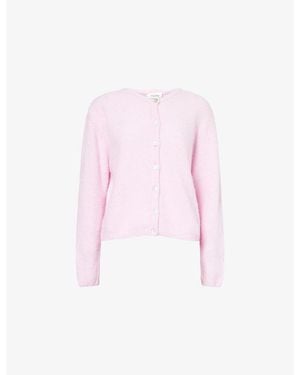 American Vintage Vitow Round-Neck Alpaca-Blend Cardigan - Pink