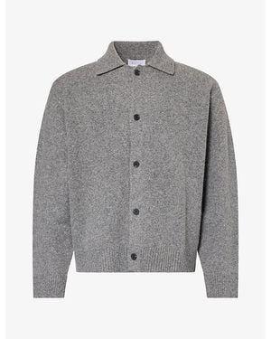 Raith Niles Polo-Collar Knit Cardigan - Grey