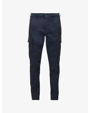 Replay Jaan Hypercargo Tapered-Leg Stretch-Cotton Blend Trousers - Blue