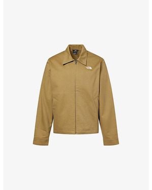The North Face Classic-Collar Embroidered-Logo Cotton Jacket - Natural