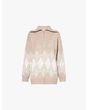 Varley Betty Jacquard Knitted Sweater - Natural