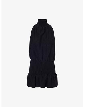 Alexander Wang High-Neck Sleeveless Knitted Midi Dress - Blue