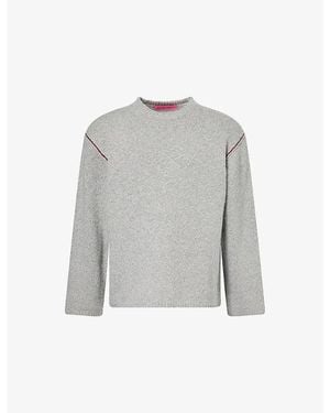 The Elder Statesman Glacier Roll-Edge Cashmere Jumper - Grey
