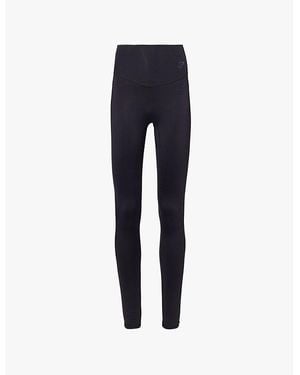 GYMSHARK Elevate High-Waist Seamless-Front Stretch-Woven Leggings - Blue