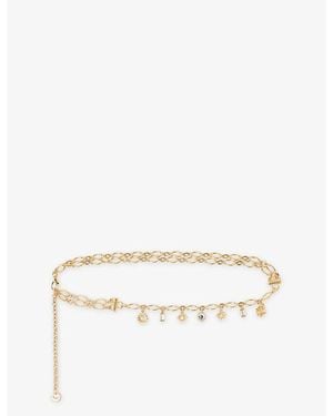 Maje Charm-Embellished Metal Chain Belt - Metallic