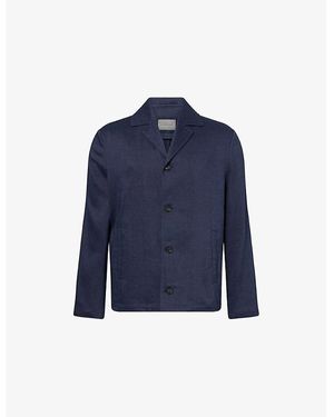 Corneliani Regular-Fit Long-Sleeve Linen And Wool-Blend Overshirt - Blue