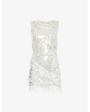 Christopher Esber Opaline Sequin-Embellishment Woven Mini Dress - White