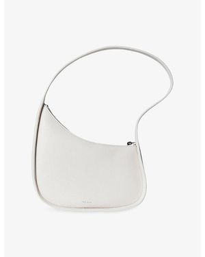 The Row Half Moon Leather Shoulder Bag - White