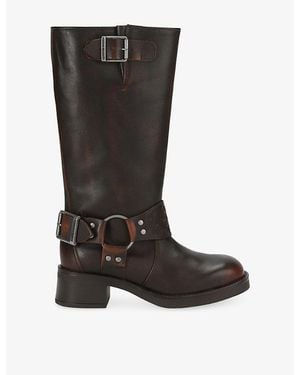 Steve Madden Bonetta High-Leg Leather Boots - Brown