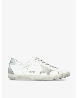 Golden Goose Superstar Distressed Leather Low-Top Trainers - White